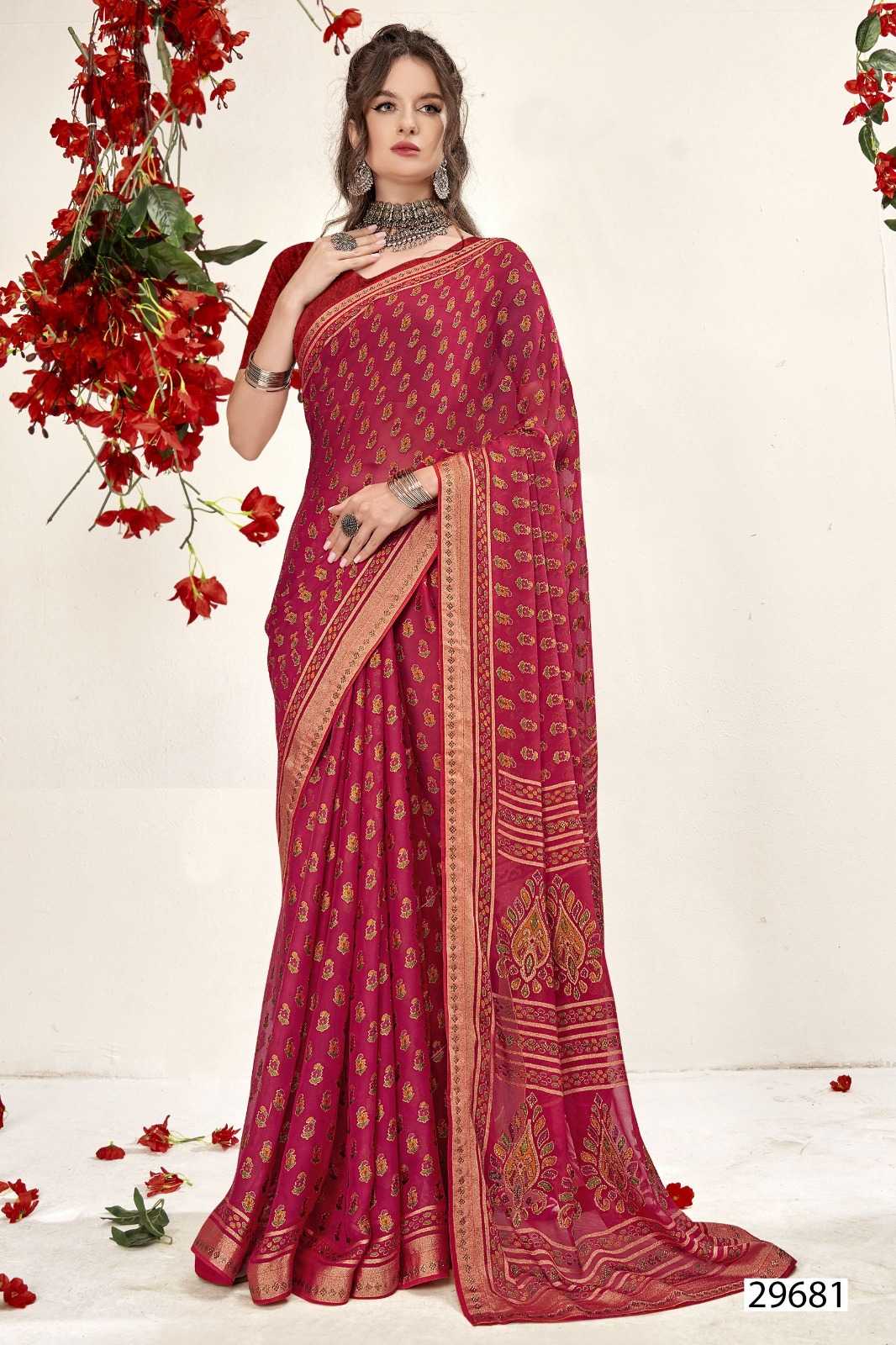 vallabhi prints madonna stylish printed brasso saree online