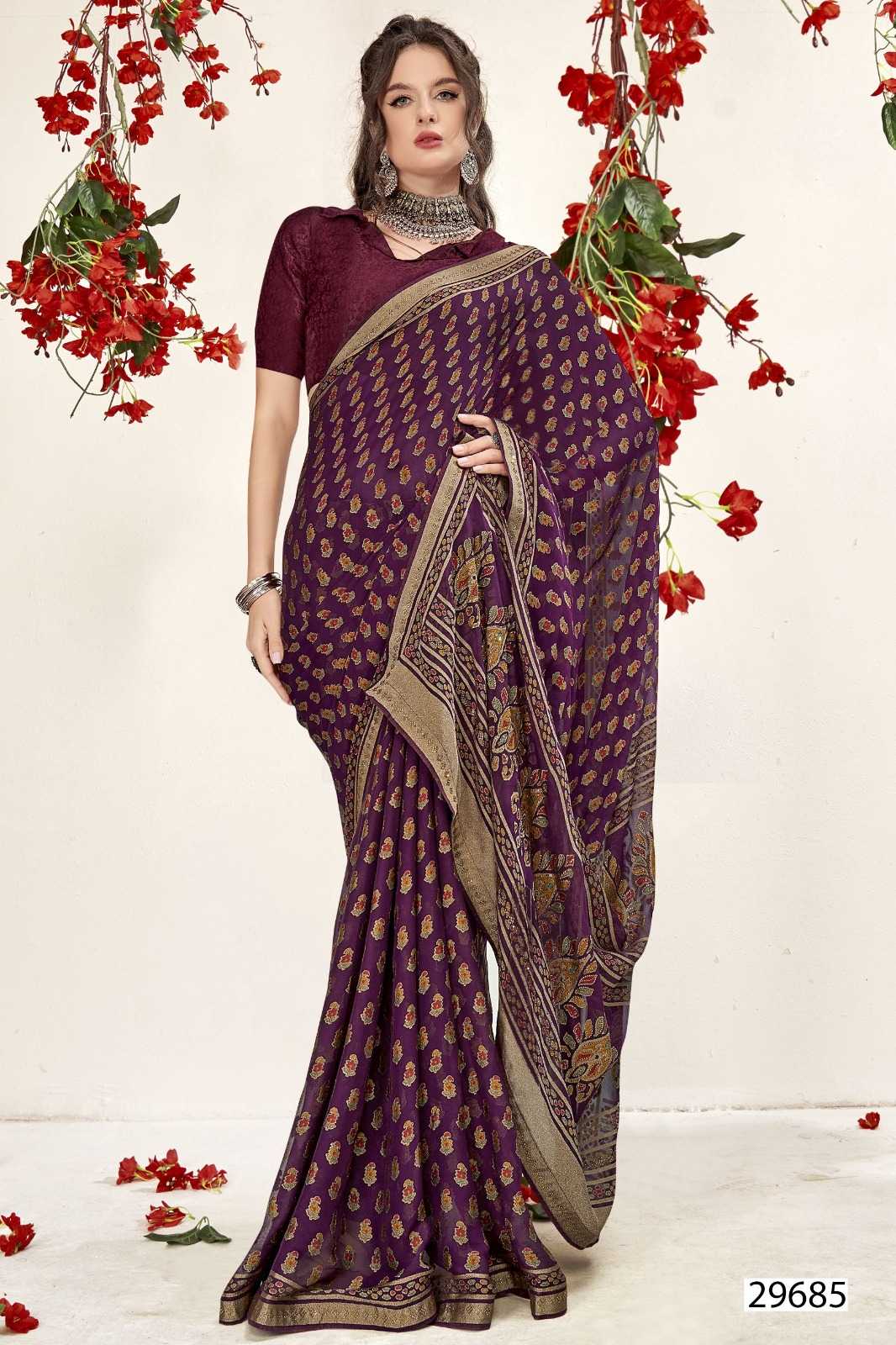 vallabhi prints madonna stylish printed brasso saree online