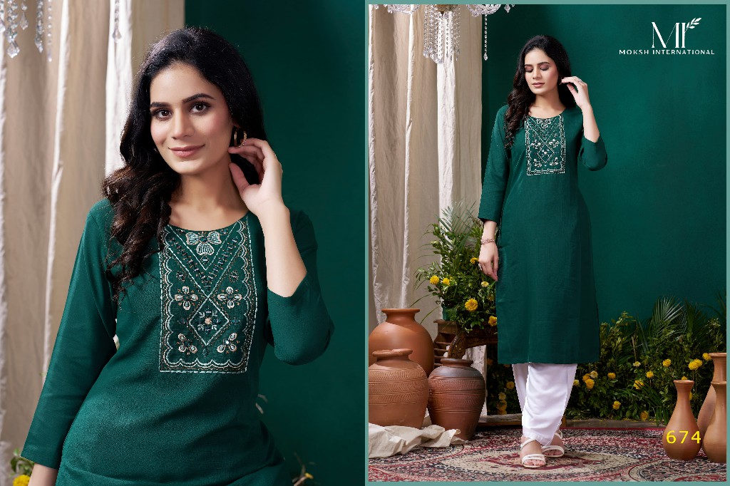 Moksh Giva Vol-2 Wholesale Maaza Cotton Hand Work Long Kurtis