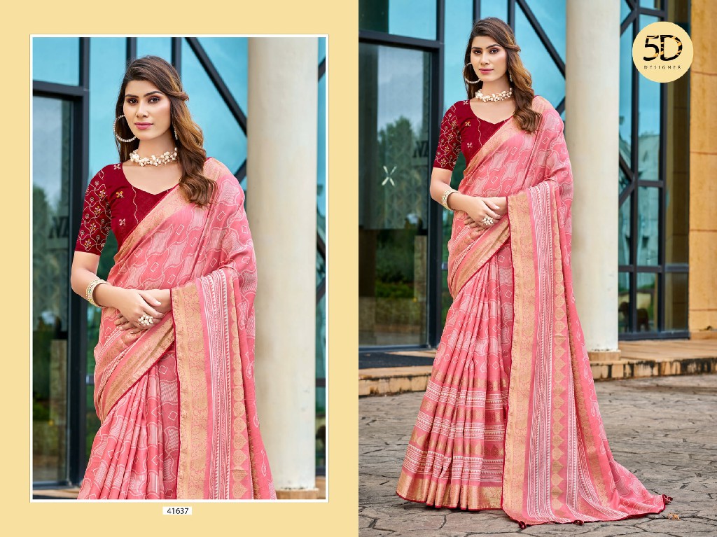 LAVANYA VOL 4 BY 5D DESIGNER SILK SAREE WITH JARI PATTERN