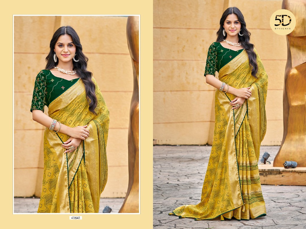 LAVANYA VOL 4 BY 5D DESIGNER SILK SAREE WITH JARI PATTERN