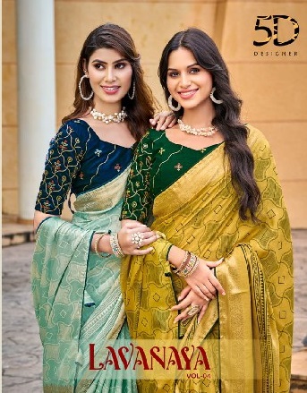 LAVANYA VOL 4 BY 5D DESIGNER SILK SAREE WITH JARI PATTERN