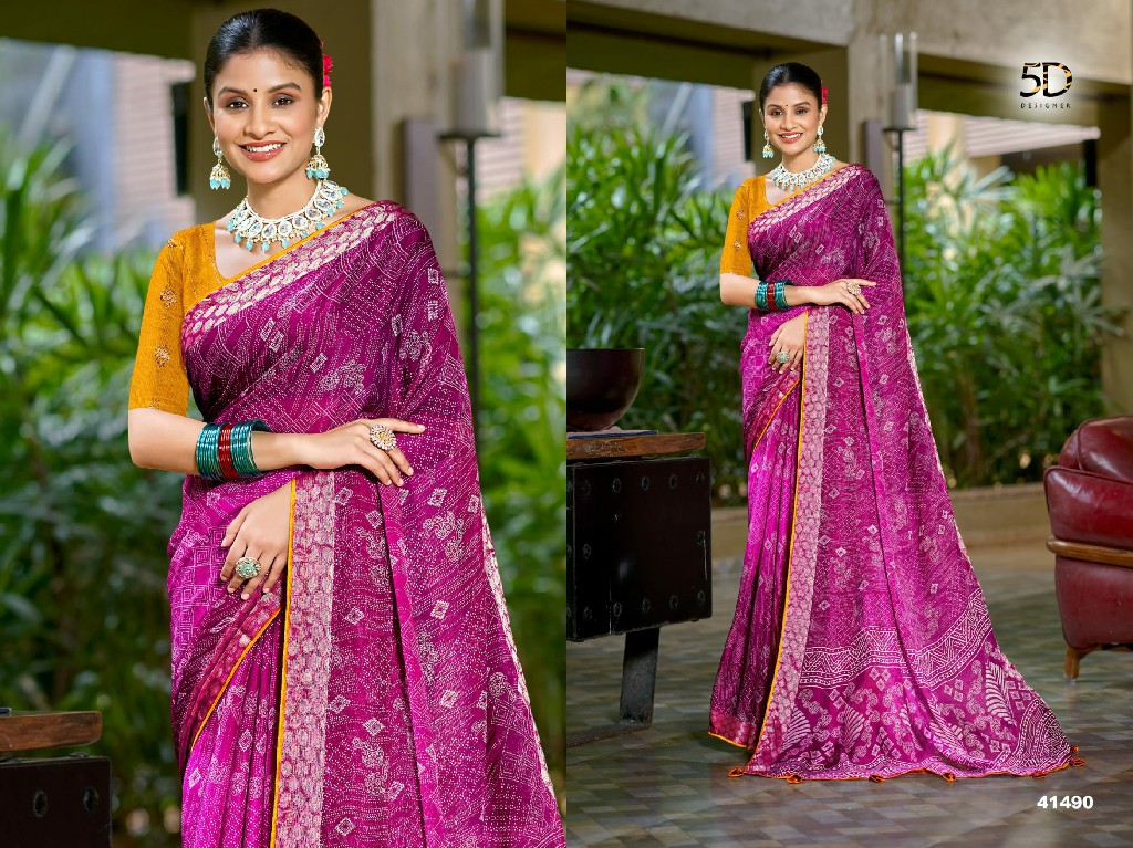 yamuna vol 18 by 5d designer beautiful moss chiffon saree collection