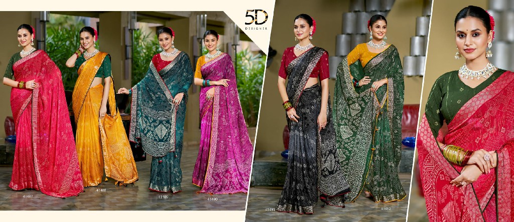 yamuna vol 18 by 5d designer beautiful moss chiffon saree collection