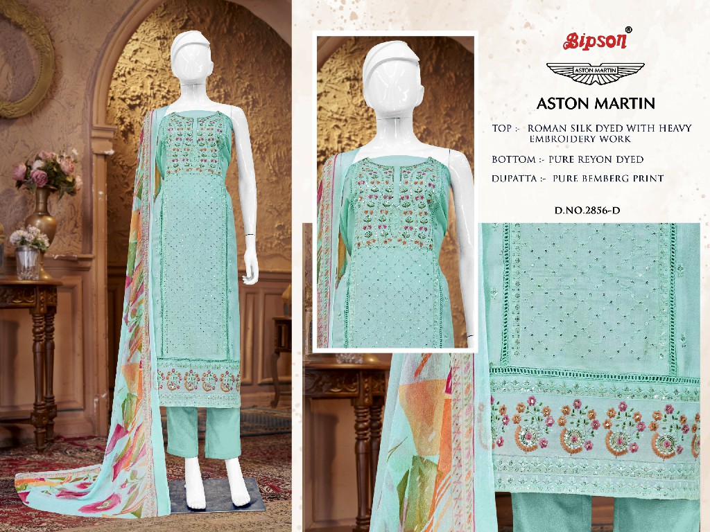 bipson prints aston martin 2856 roman silk 3pcs dress material