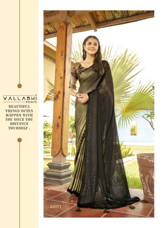 Vallabhi Nackless Wholesale Chiffon Fabrics Indian Sarees