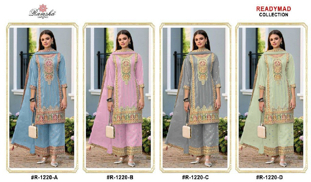 Ramsha R-1220 Wholesale Readymade Indian Pakistani Salwar Suits