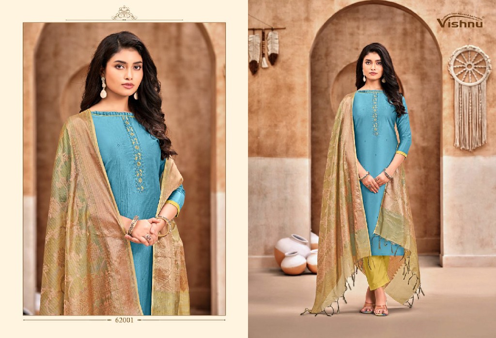 Vishnu Aarohi Wholesale Banarasi Silk Fabrics Dress Material