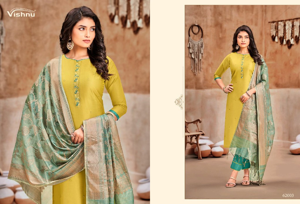 Vishnu Aarohi Wholesale Banarasi Silk Fabrics Dress Material