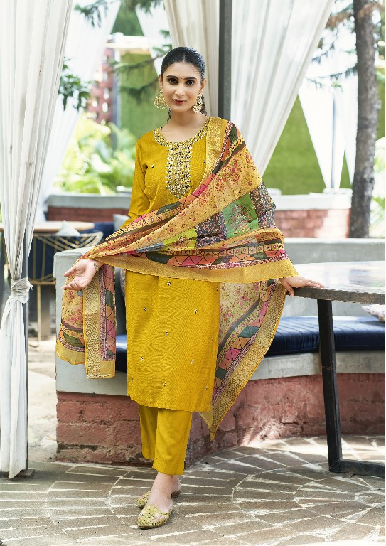 OSSM Meera Wholesale Viscose Vetican Silk Tops With Pant And Dupatta