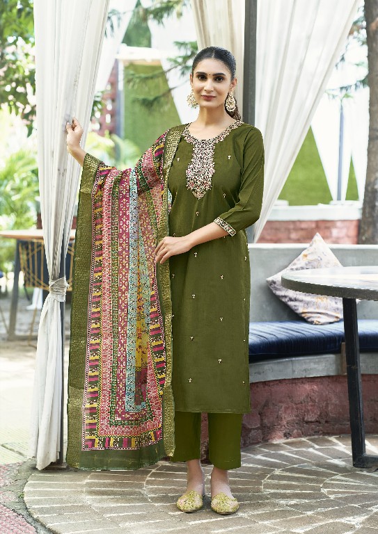 OSSM Meera Wholesale Viscose Vetican Silk Tops With Pant And Dupatta