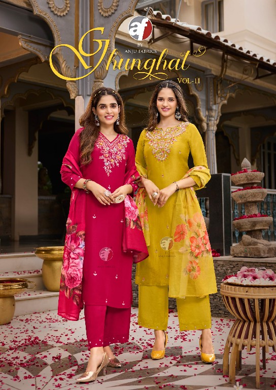 Anju Ghunghat Vol-11 Wholesale Kurti With Wide Pant And Dupatta