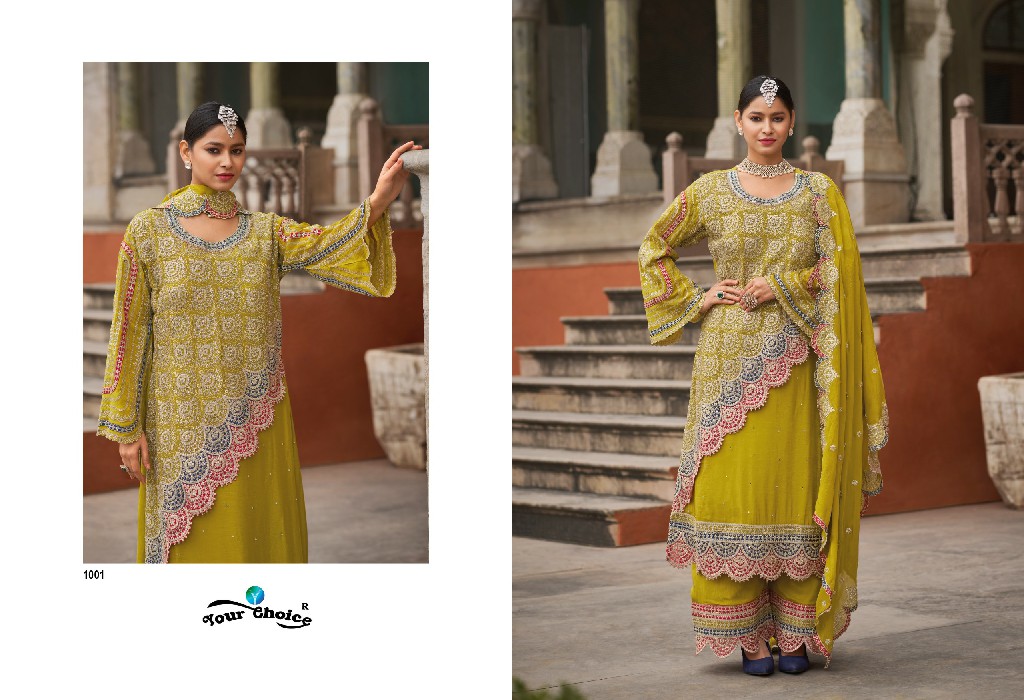 Your Choice Elina Wholesale Straight With Sarara Free Size Stitched Suits