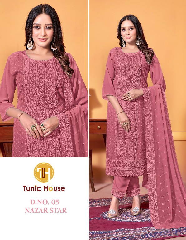 Tunic House Nazar Star Wholesale Fully Schiffli Work Readymade Suits Combo