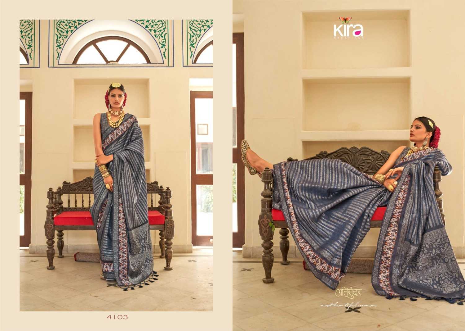 kajari by kira 4101-4107 new trendy soft silk saree collection