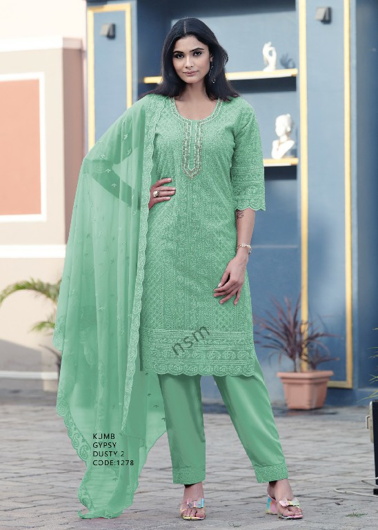 kumb gypsy georgette shiffli work full stitch salwar kameez