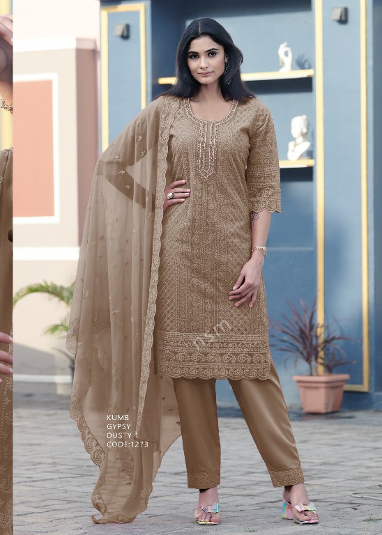 kumb gypsy georgette shiffli work full stitch salwar kameez