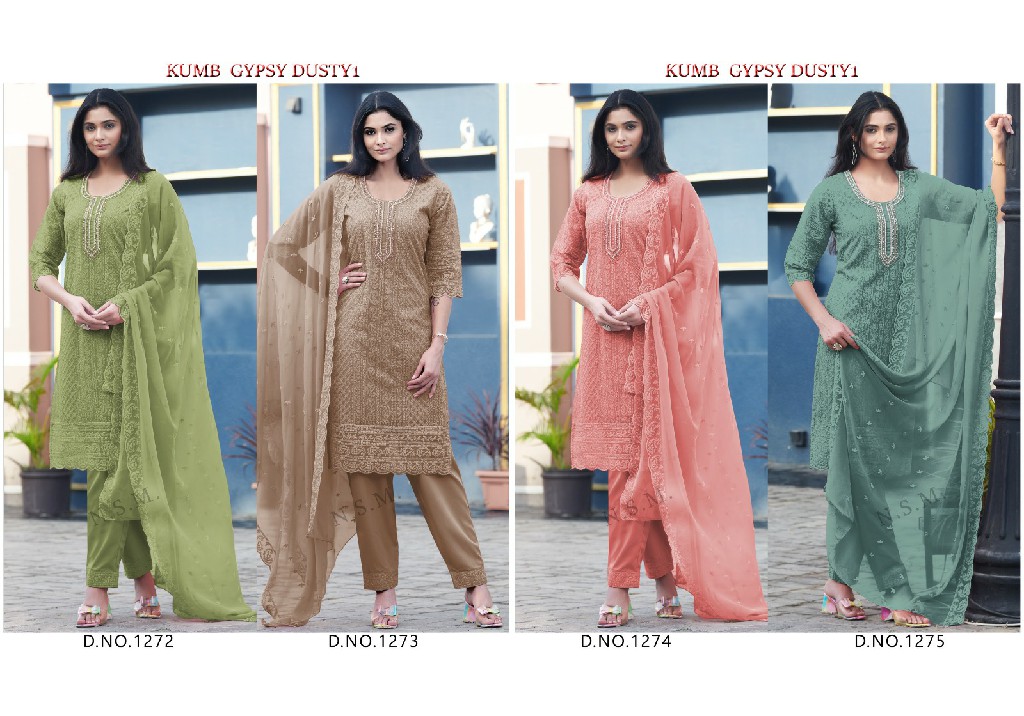 kumb gypsy georgette shiffli work full stitch salwar kameez