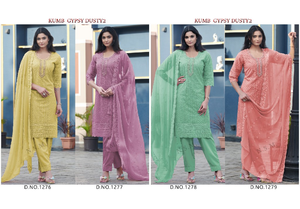 kumb gypsy georgette shiffli work full stitch salwar kameez