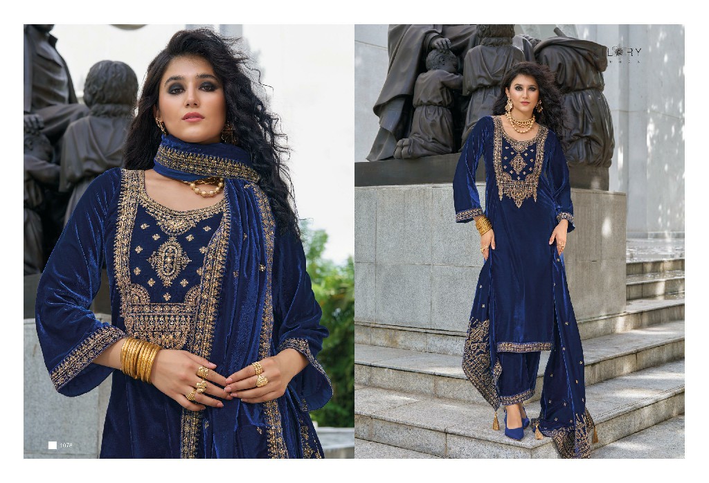 kilory trends neysa velvet winter special top pant with dupatta material