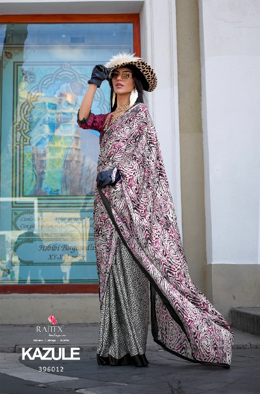 kazule by rajtex satin crepe printed trendy saree collection