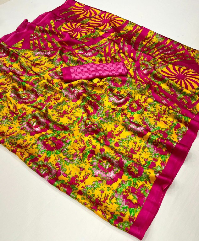 kazule by rajtex satin crepe printed trendy saree collection