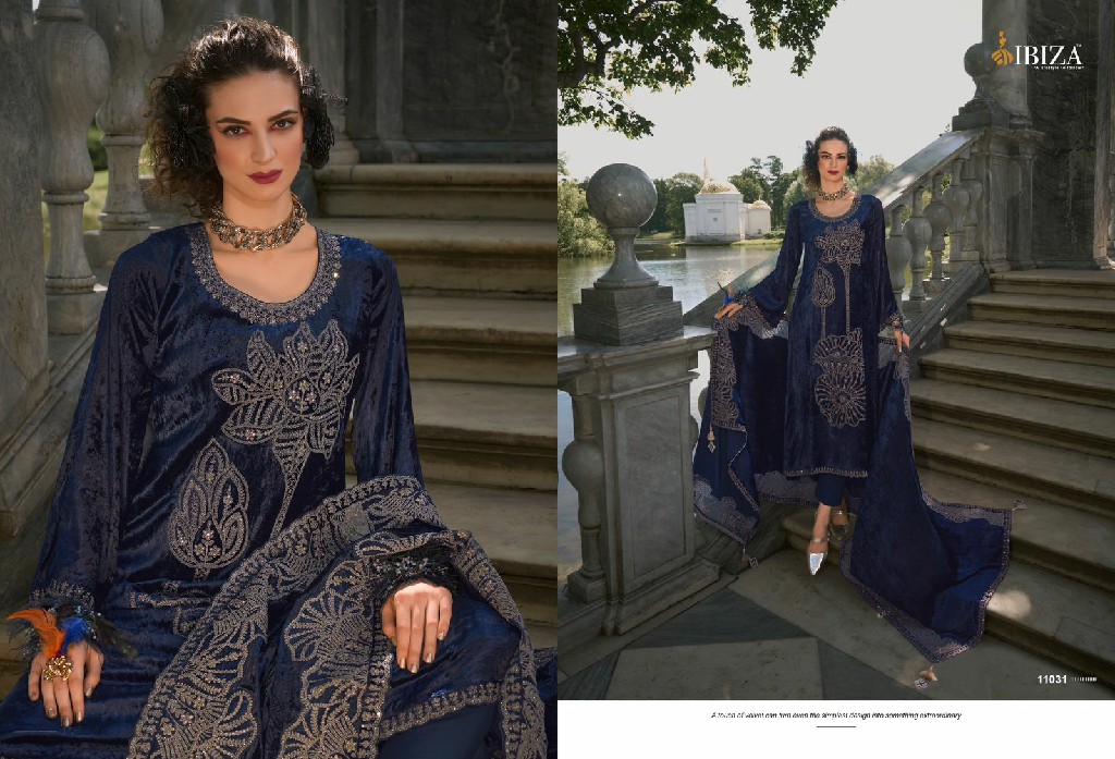 ibiza makhmal edit hit design viscose velvet winter unstitch salwar suit