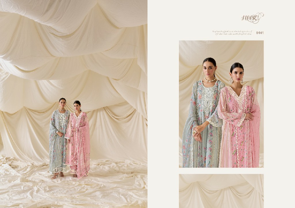 Kimora Heer Mohabbat Vol-188 Wholesale Pure Muslin With Embroidery Work Salwar Suits