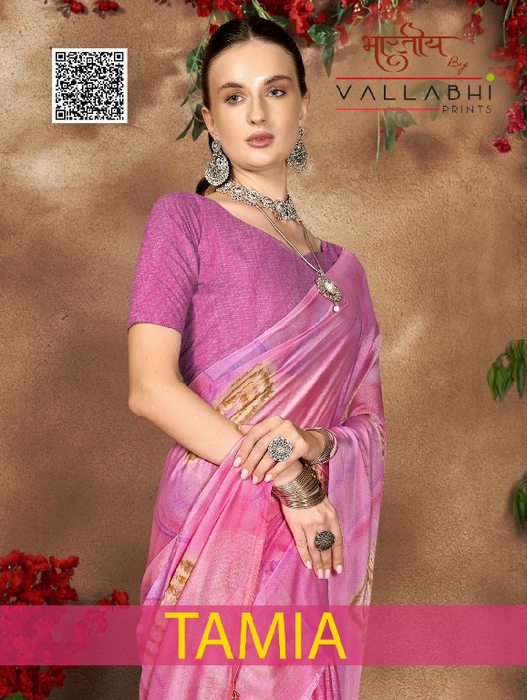 Vallabhi Tamia Wholesale Chiffon Fabrics Ethnic Sarees