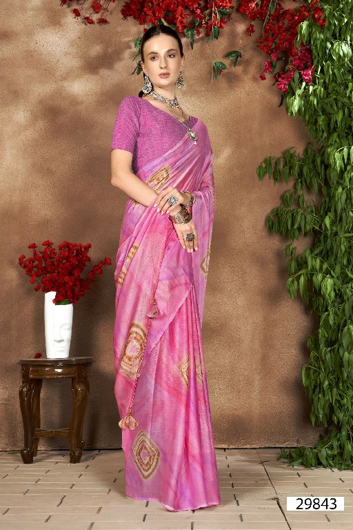 Vallabhi Tamia Wholesale Chiffon Fabrics Ethnic Sarees