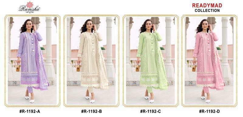 Ramsha R-1192 Wholesale Readymade Indian Pakistani Salwar Suits