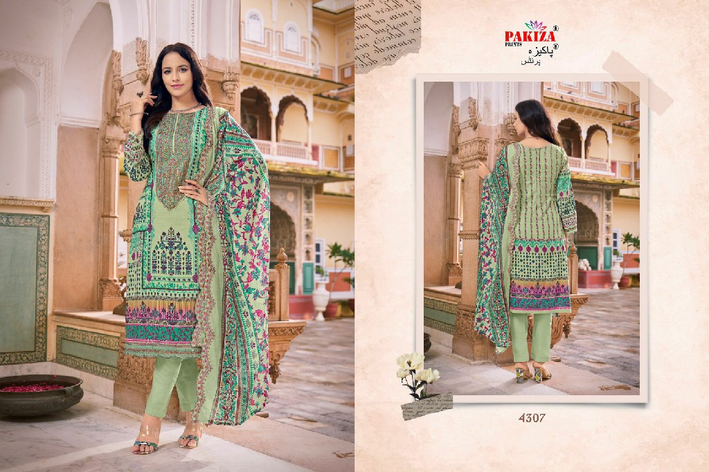 Pakiza Azra Vol-43 Wholesale Lawn Heavy Kashmiri Neck Work Dress Material