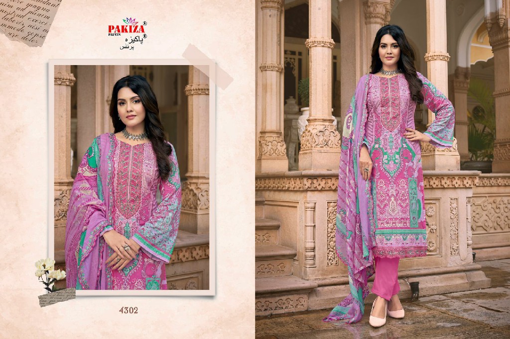 Pakiza Azra Vol-43 Wholesale Lawn Heavy Kashmiri Neck Work Dress Material