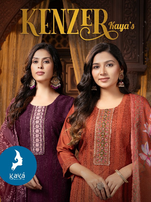 Kaya Kenzer Wholesale 3 Piece Straight Cut Work Concept Salwar Suits