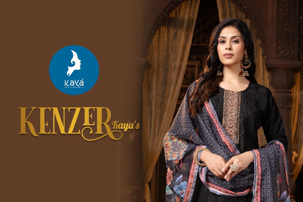 Kaya Kenzer Wholesale 3 Piece Straight Cut Work Concept Salwar Suits