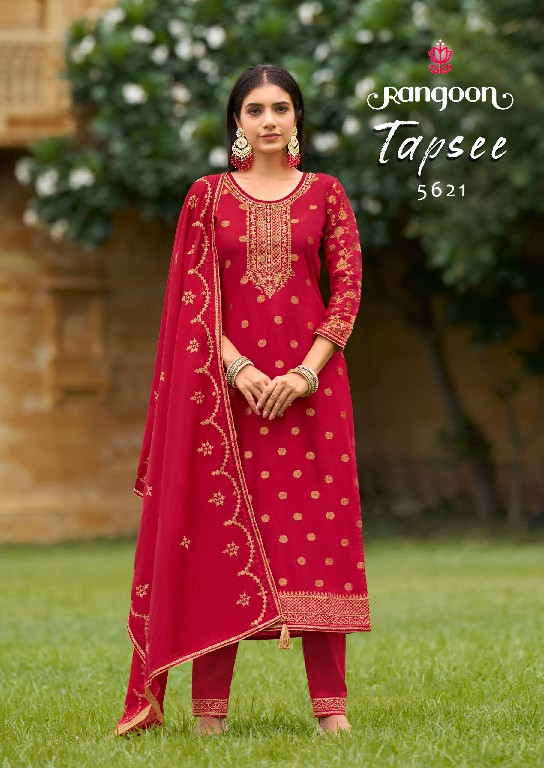 Rangoon Tapsee Wholesale Muslin Jacquard With Fancy Work Readymade Suits