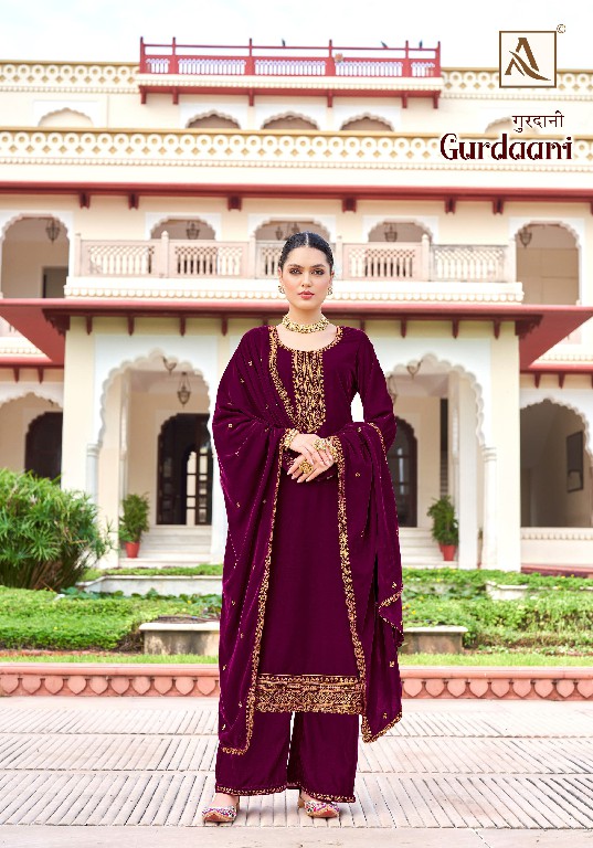 Alok Gurdaani Wholesale Premium Velvet Designer Work Winter Dress Material