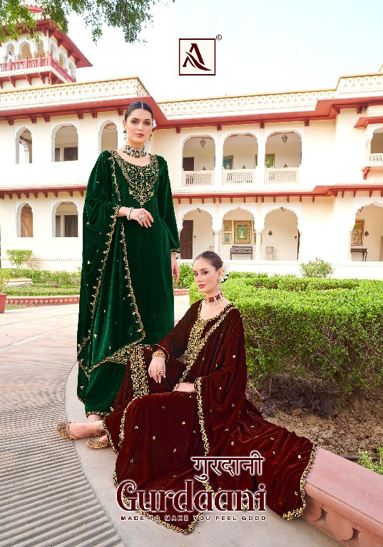 Alok Gurdaani Wholesale Premium Velvet Designer Work Winter Dress Material