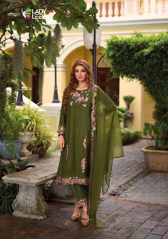 LADY LEELA SHIDDAT VOL 3 DESIGNER EMBROIDERY WORK FULL STITCH TOP BOTTOM DUPATTA