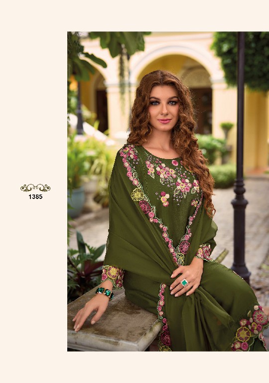 LADY LEELA SHIDDAT VOL 3 DESIGNER EMBROIDERY WORK FULL STITCH TOP BOTTOM DUPATTA