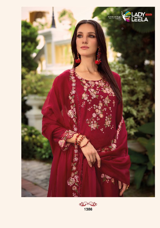 LADY LEELA SHIDDAT VOL 3 DESIGNER EMBROIDERY WORK FULL STITCH TOP BOTTOM DUPATTA