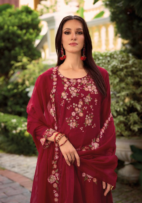 LADY LEELA SHIDDAT VOL 3 DESIGNER EMBROIDERY WORK FULL STITCH TOP BOTTOM DUPATTA