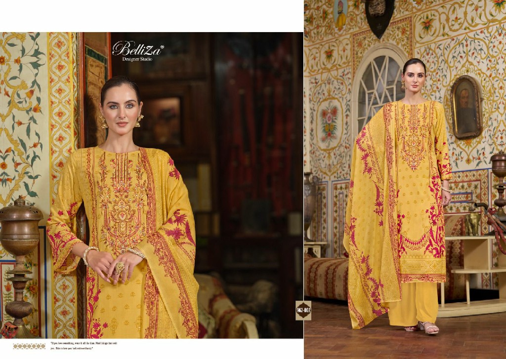 Belliza Riwayat Vol-4 Wholesale Pure Viscose Rayon With Self Embroidery Dress Material