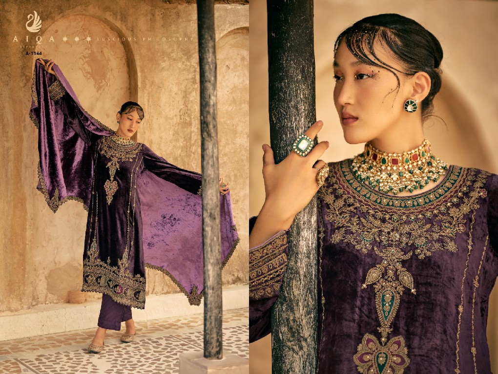 AIQA Shaina Wholesale Pure Velvet With Fancy Work Winter Collection