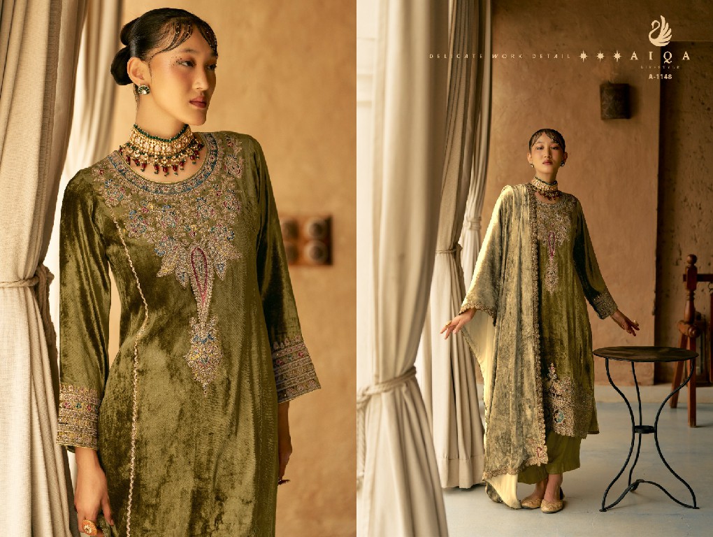 AIQA Shaina Wholesale Pure Velvet With Fancy Work Winter Collection