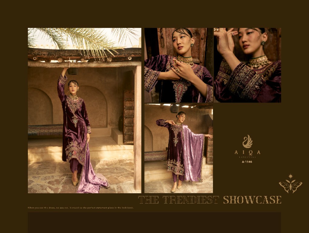 AIQA Shaina Wholesale Pure Velvet With Fancy Work Winter Collection