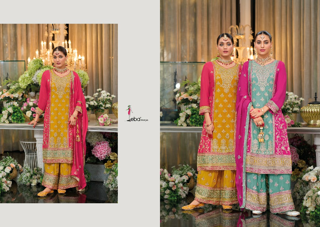 eba lifestyle surili vol 3 chinon readymade pakistani plazzo style 3pcs dress