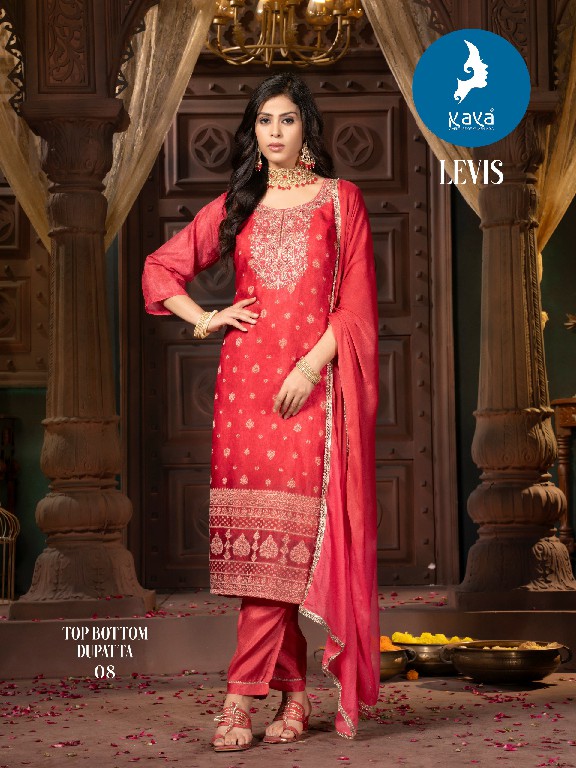 levis by kaya chanderi silk churidar classic full stitch plus size salwar suit