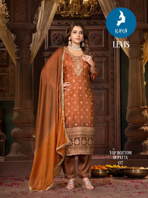 levis by kaya chanderi silk churidar classic full stitch plus size salwar suit