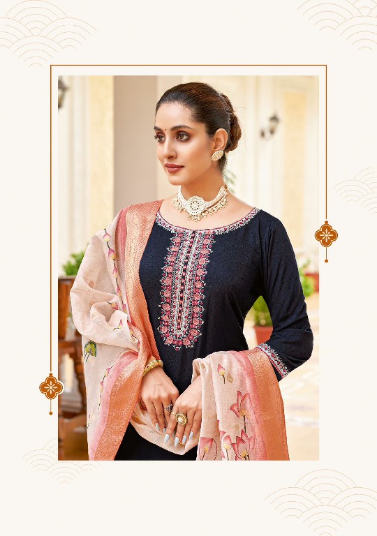 nitya vol 2 by wooglee viscose handwork full stitch churidar 3pcs dress